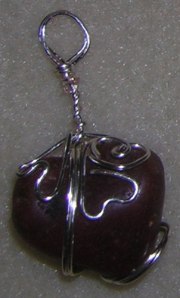 Red Stone Heart Pendant - Front
